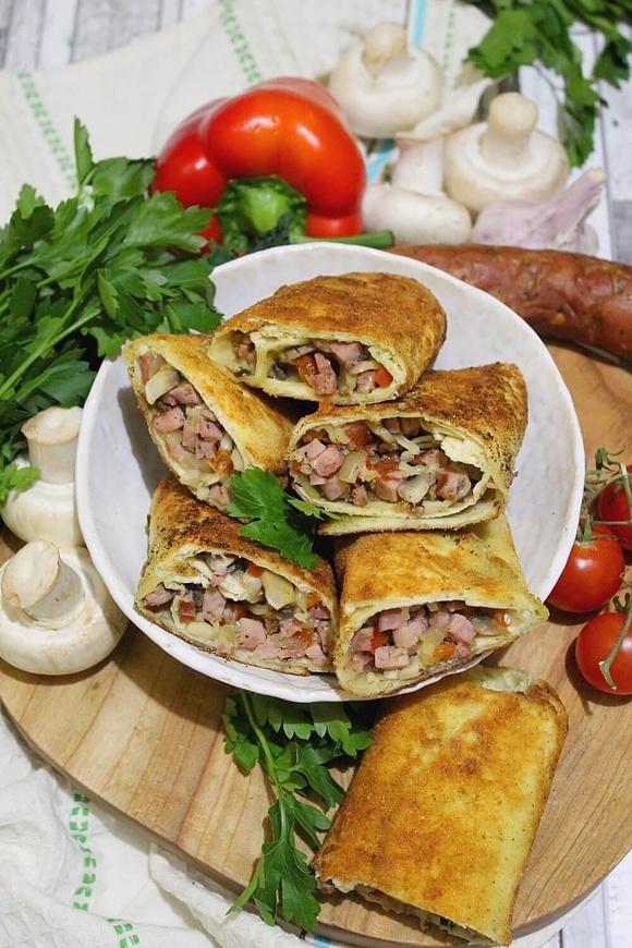 Nadziewane tortille a la krokiety