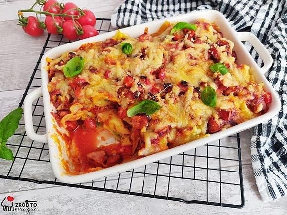 Zapiekanka z tortellini i kiełbasą