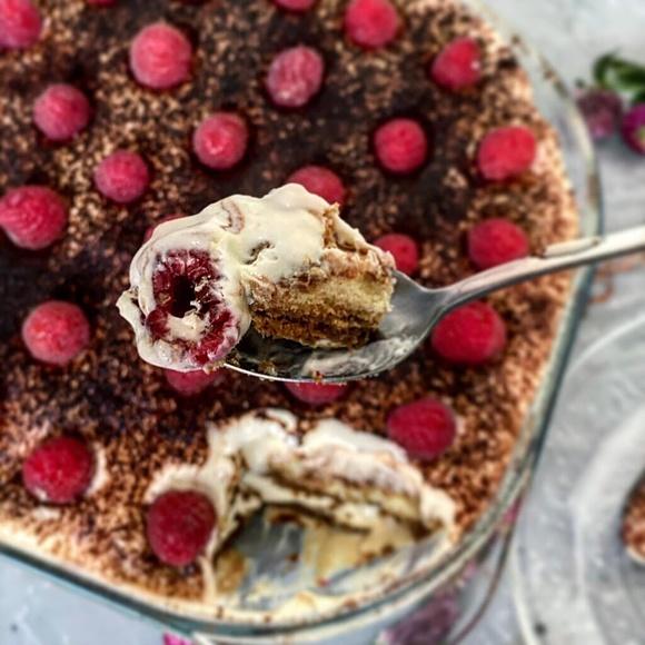 Tiramisu z malinami dla dzieci