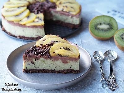 Ciasto kiwi z czekoladą bez pieczenia