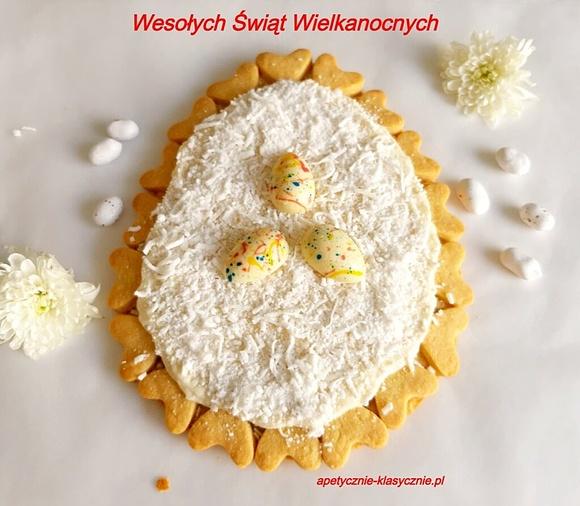 Mazurek kokosowy w kształcie pisanki