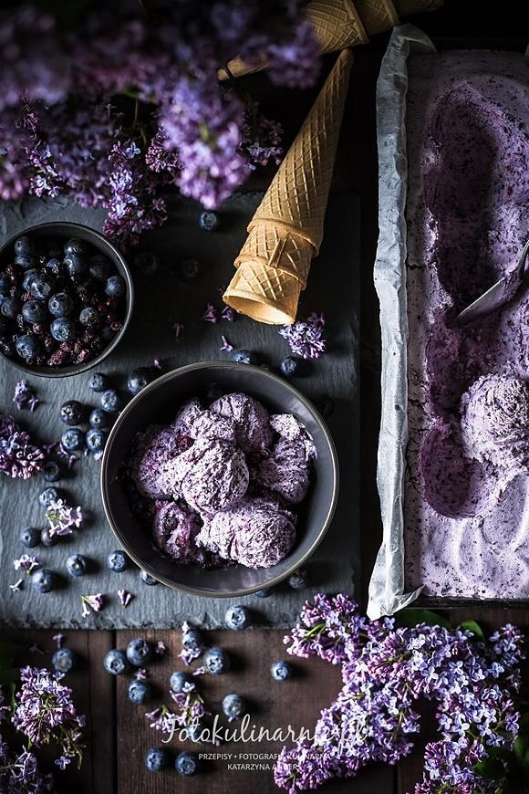 Lody mleczne śmietankowo jagodowe