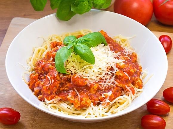 Spaghetti z mięsem drobiowym fit i dietetyczne