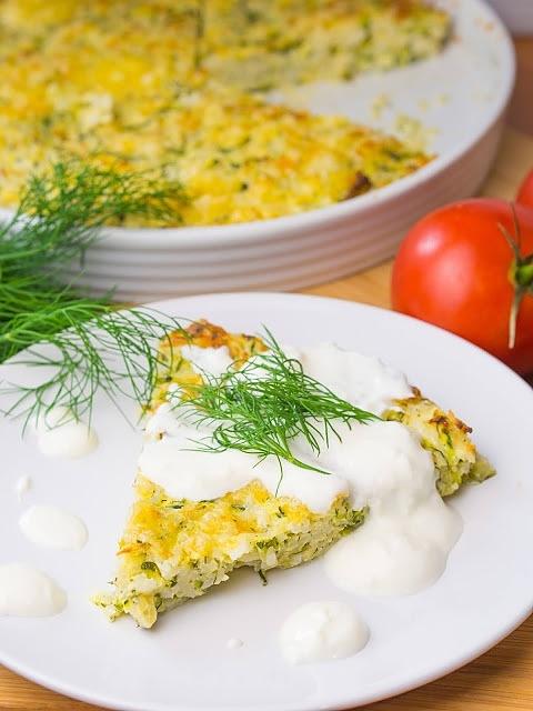 Drobiowa tarta z cukinią bez spodu - fit i zdrowa