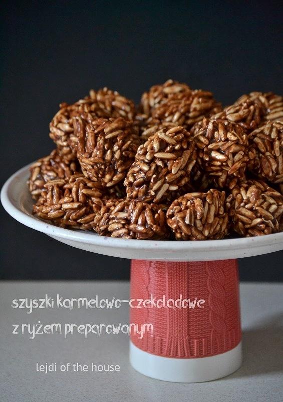 Szyszki czekoladowo-karmelowe z ryżu preparowanego