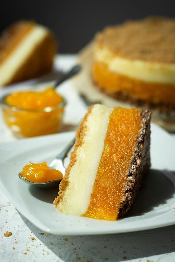 Fit ciasto bez pieczenia mango i budyń
