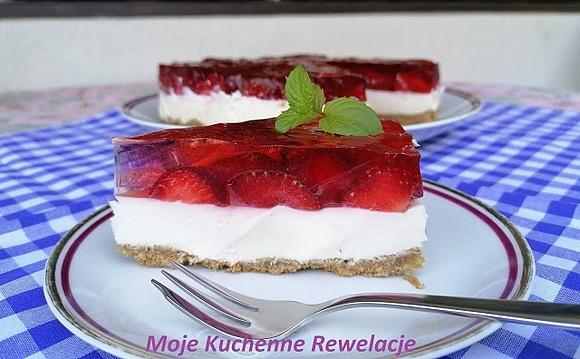 Proteinowy waniliowy fit sernik na zimno bez cukru