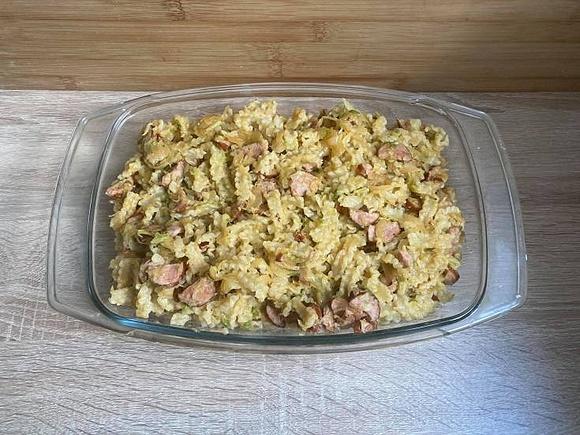 Łazanki z młodej kapusty z kiełbasą