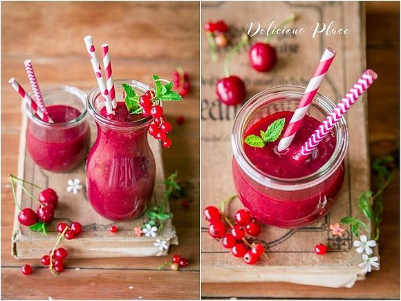 Smoothie z czereśniami i porzeczkami