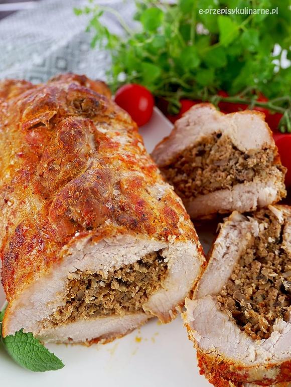 Rolada ze schabu z mięsem mielonym i pieczarkami na obiad lub kanapki