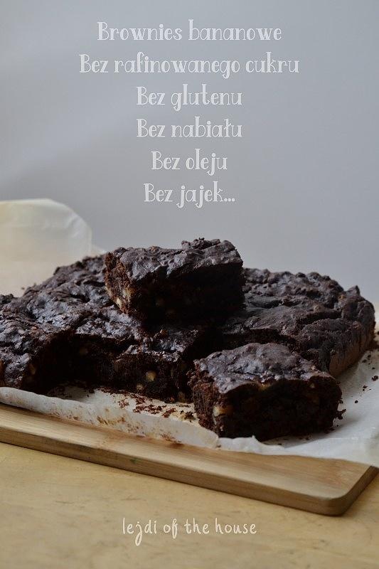 Brownies bananowe wegańskie bez cukru