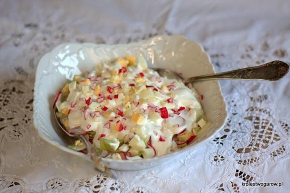 Sałatka z ogórków świeżych i rzodkiewek