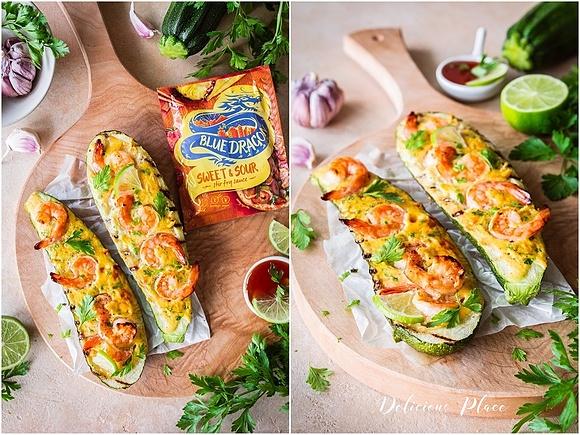 Grillowana cukinia z krewetkami