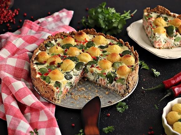 Quiche z bobem i kulkami ziemniaczanymi