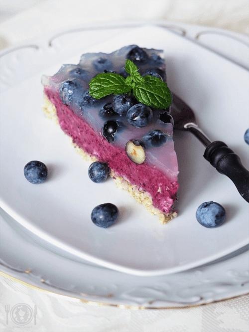 Keto deser borówkowy wegański na zimno paleo low carb