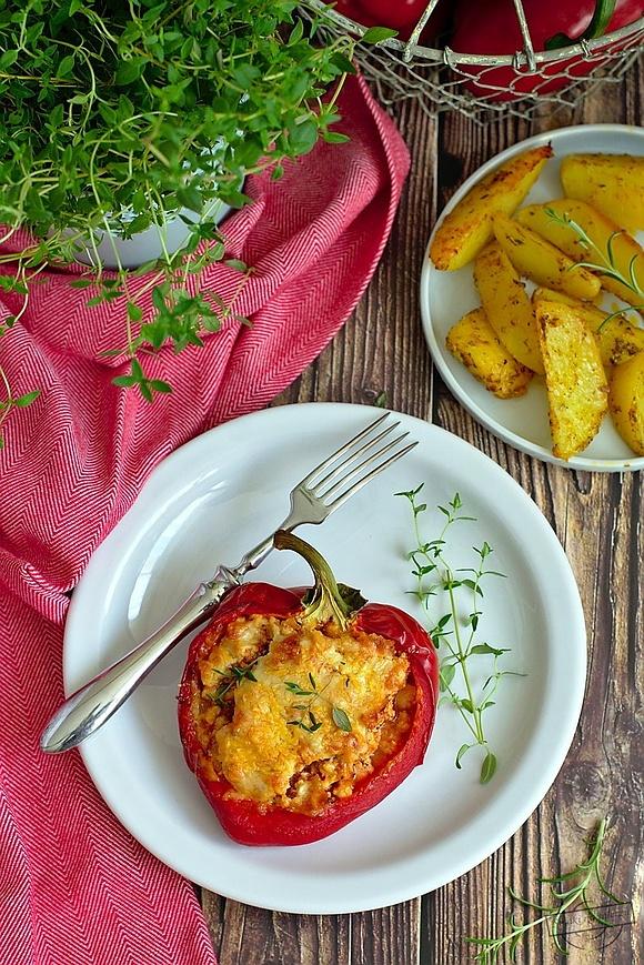 Pieczona papryka z indykiem