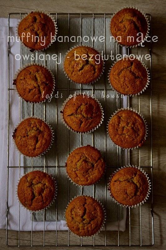 Muffiny bananowe na mące owsianej bezglutenowe