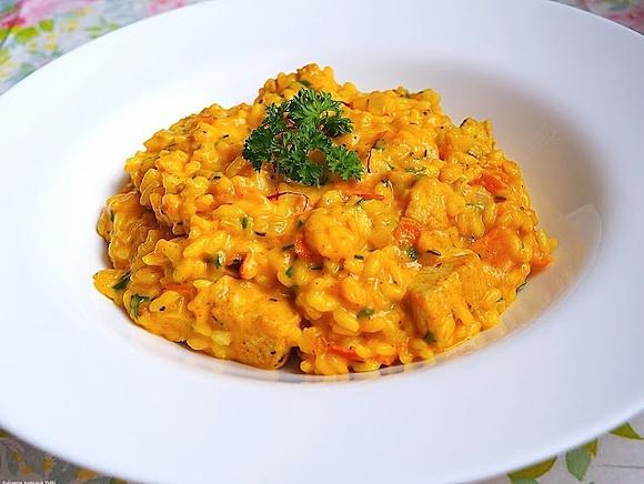 Risotto z kurczakiem i pieczoną dynią
