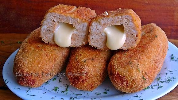 Roladki z mielonego mięsa kurczaka z serem