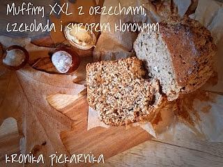 Muffiny xxl z orzechami czekoladą i syropem klonowym