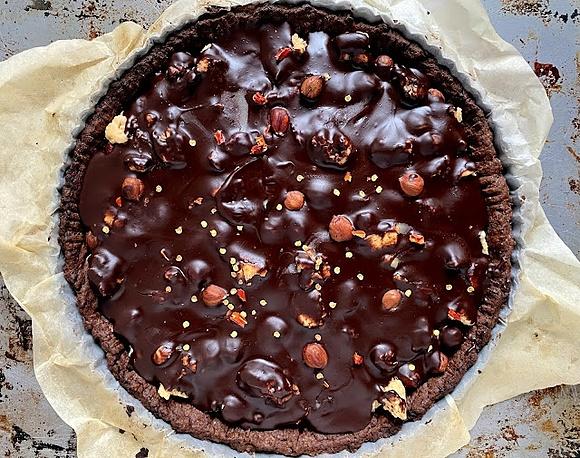 Tarta francuska z czekoladowym ganache i wersją wegańską