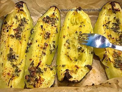 Pieczona dynia makaronowa