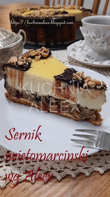 Sernik świętomarciński ze złotym ciastem i ciekawym wierzchem
