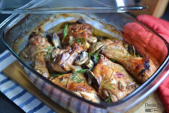 Kurczak zapiekany z pieczarkami