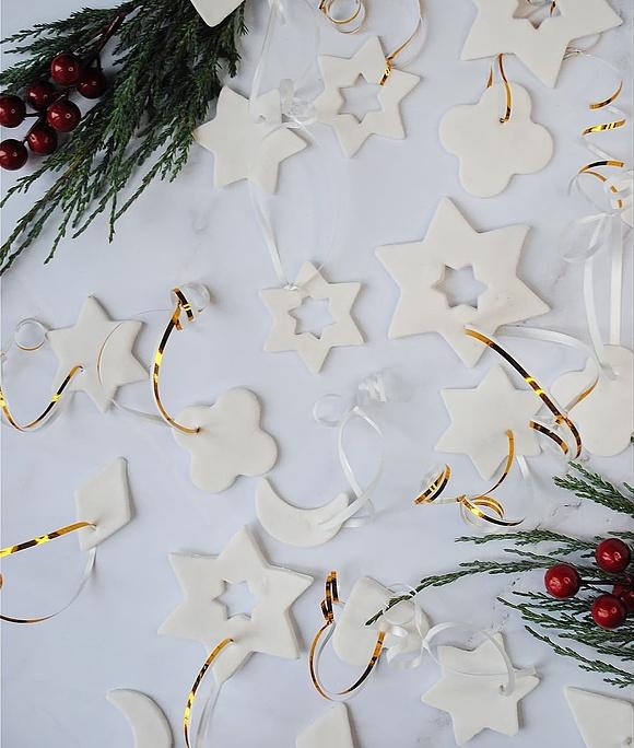Ozdoby na choinkę z suchej masy porcelanowej diy