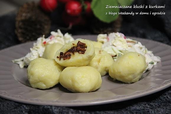 Kluski ziemniaczane z kurkami