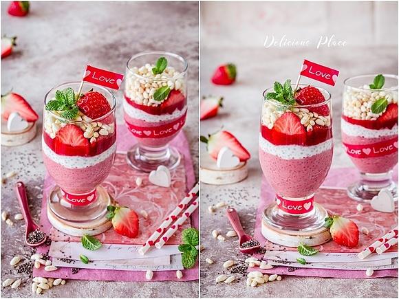 Chia pudding z truskawkami