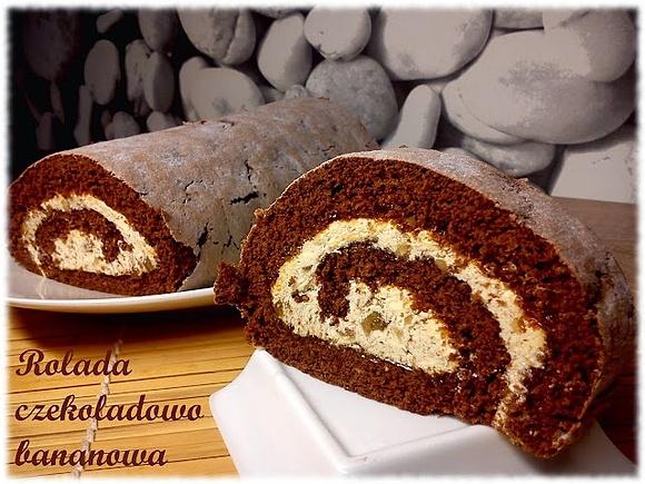 Rolada czekoladowo-bananowa