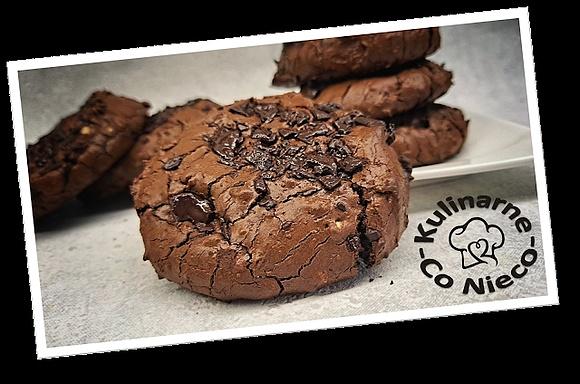 Orkiszowe mocno czekoladowe ciasteczka brownie