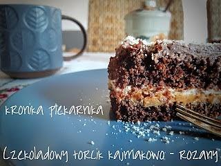Czekoladowy torcik kajmakowo-różany