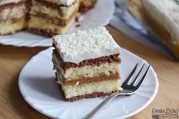 Kokosowa krówka bez pieczenia ciasto