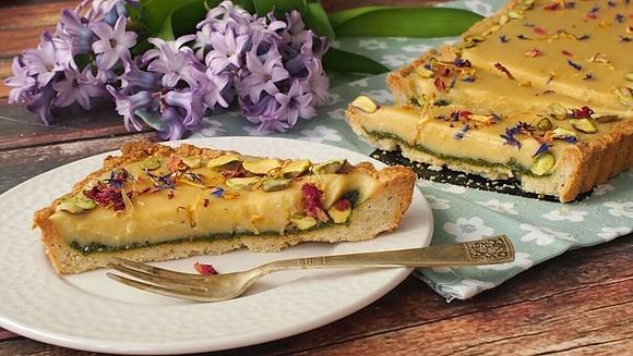 Mazurek cytrynowo pistacjowo sezamowy