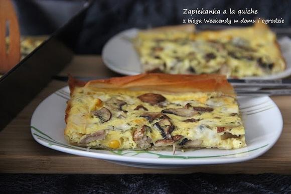 Zapiekanka pieczarkowa à la quiche