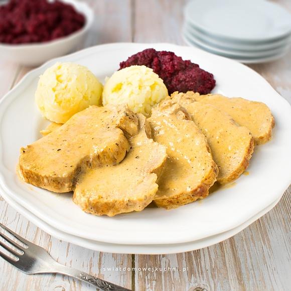Schab w sosie śmietanowo-chrzanowym