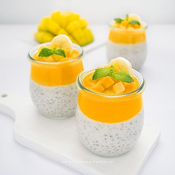 Pudding chia z bananem i mango