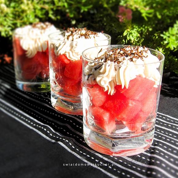 Arbuz z malinowym mascarpone