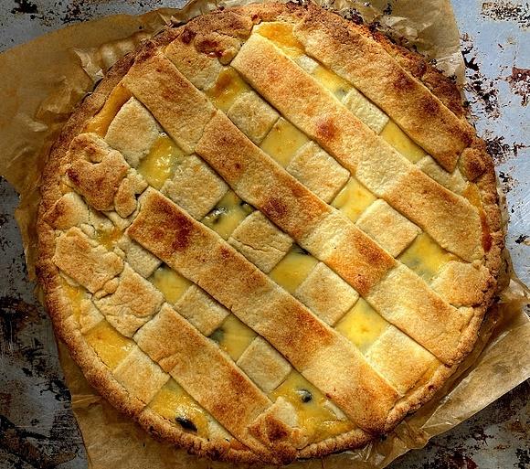 Włoska tarta z kremem ricotta i czekoladą
