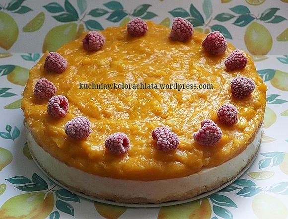 Sernik kokosowy z frużeliną mango