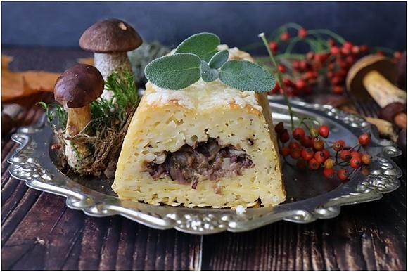 Zapiekanka makaronowa z grzybami