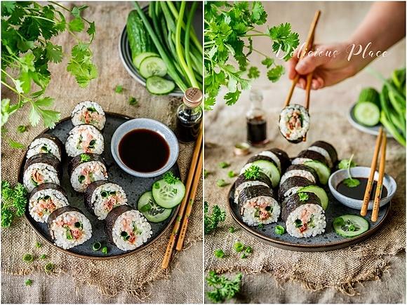 Sushi z wędzonym łososiem