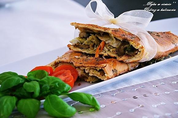 Ryba w cieście z nadzieniem pieczarkowo-kapuścianym