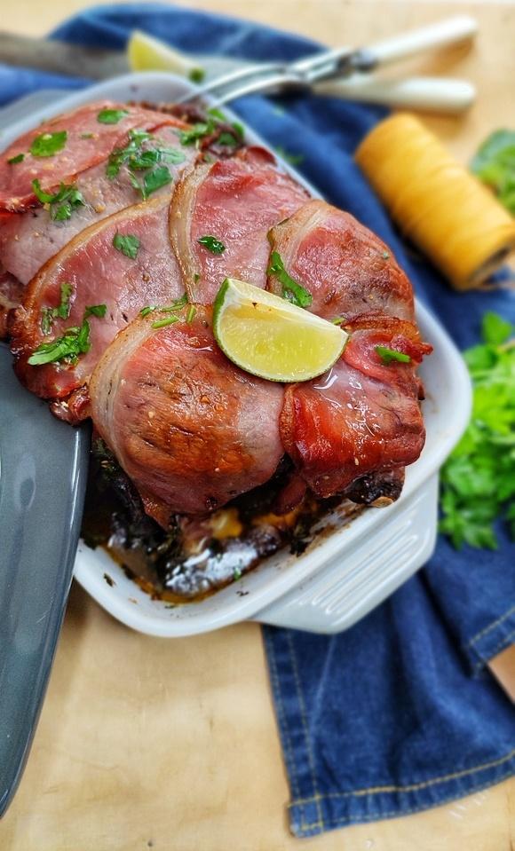 Kurczak mojito pieczony w bekonie