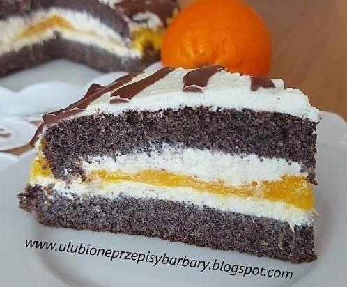 Tort makowy z pomarańczową masa