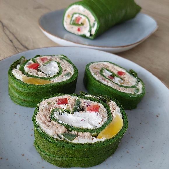 Rolada szpinakowa z tuńczykiem keto bez glutenu