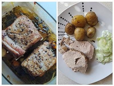 Pieczony schab w ziołach