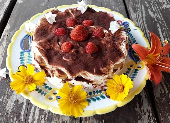 Torcik tiramisu z owocami